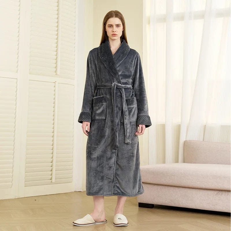 Robe de Chambre Femme Polaire Long Grande Taille