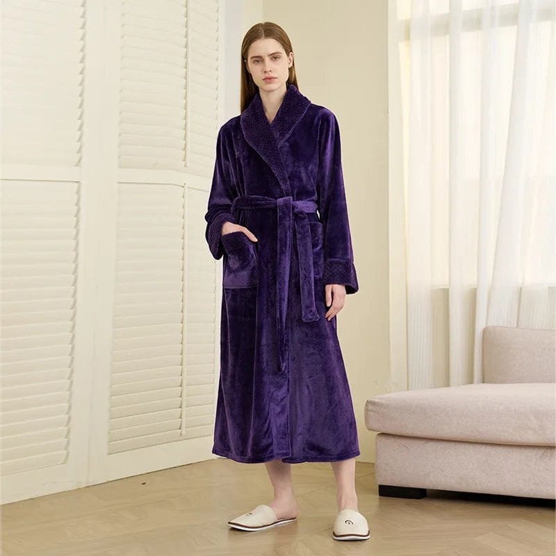 Robe de Chambre Femme Polaire Long Grande Taille