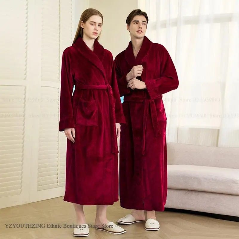 Robe de Chambre Femme Polaire Long Grande Taille