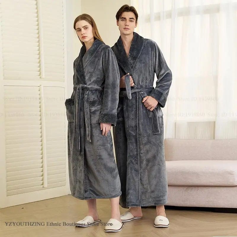 Robe de Chambre Femme Polaire Long Grande Taille