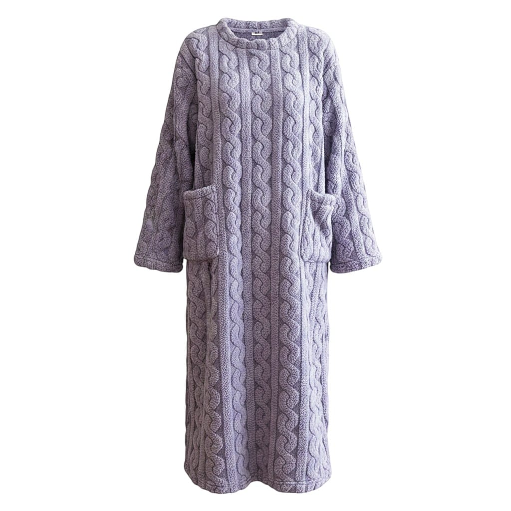 Robe de Chambre Femme Polaire Longue Double Poches Hiver