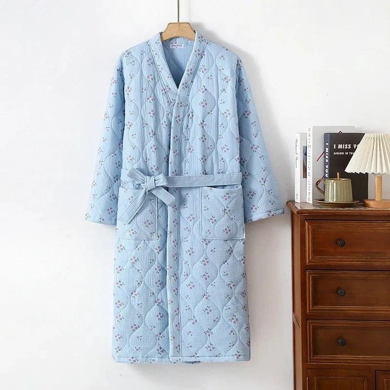 Robe de Chambre Femme Polaire Motif Cute avec Ceinture