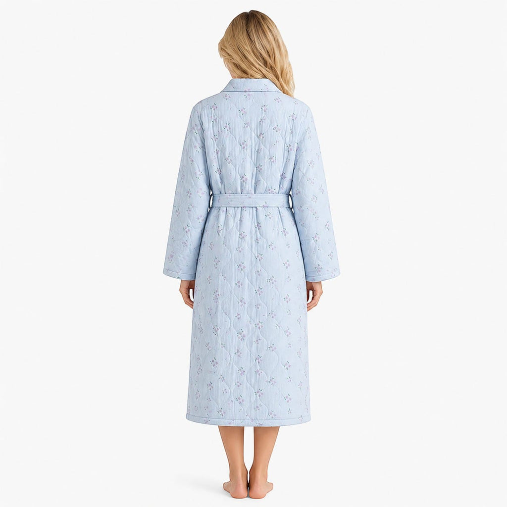 Robe de Chambre Femme Polaire Motif Cute avec Ceinture