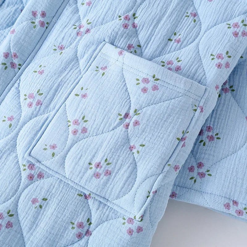 Robe de Chambre Femme Polaire Motif Cute avec Ceinture