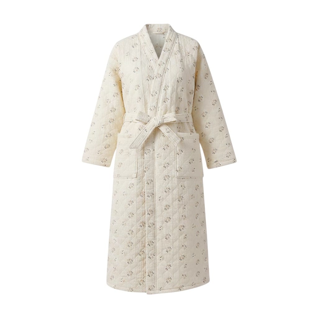 Robe de Chambre Femme Polaire Motif Cute avec Ceinture