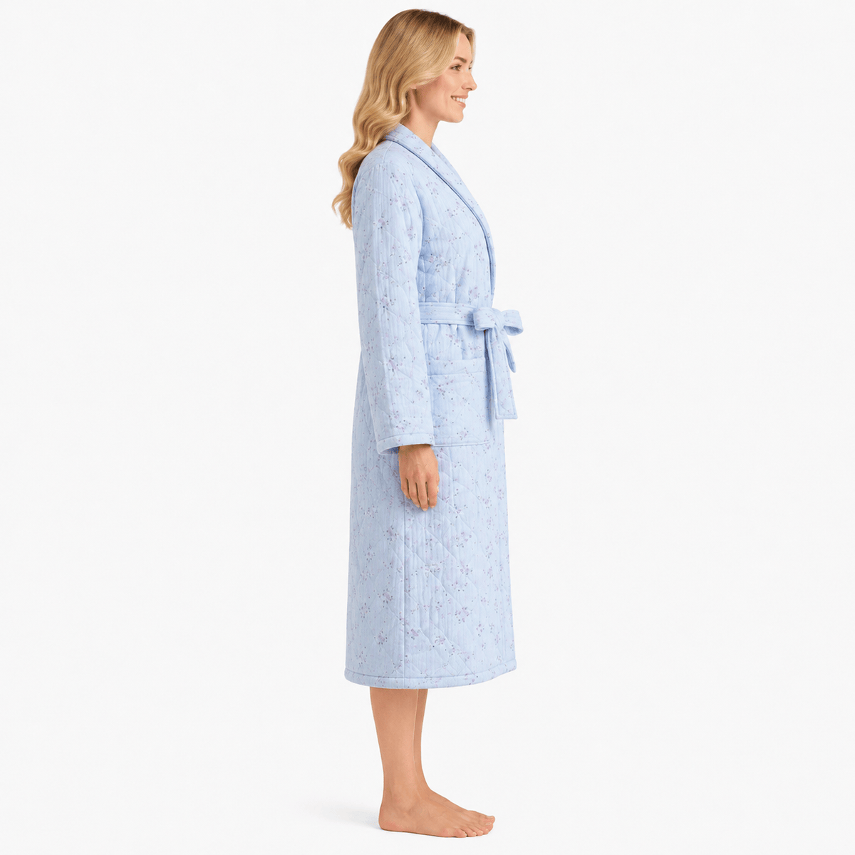 Robe de Chambre Femme Polaire Motif Cute avec Ceinture