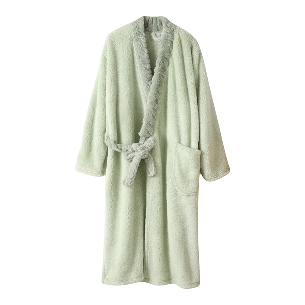 Robe de Chambre Femme Polaire Patchwork Douce Hiver