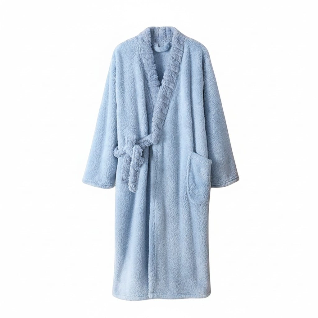 Robe de Chambre Femme Polaire Patchwork Douce Hiver