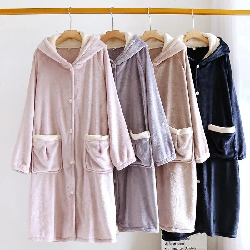 Robe de Chambre Femme Polaire Velours Épais