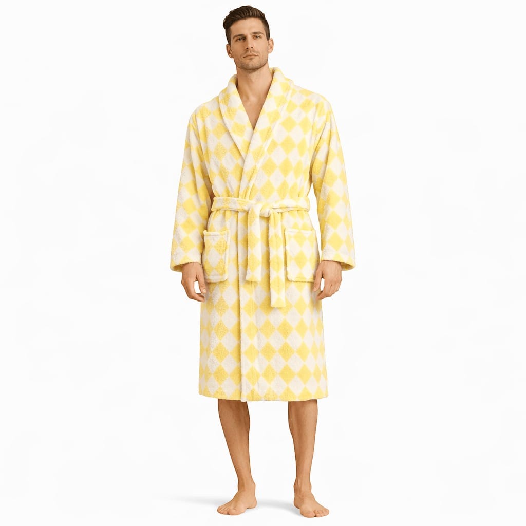 Robe de Chambre Homme Chaude Carreaux