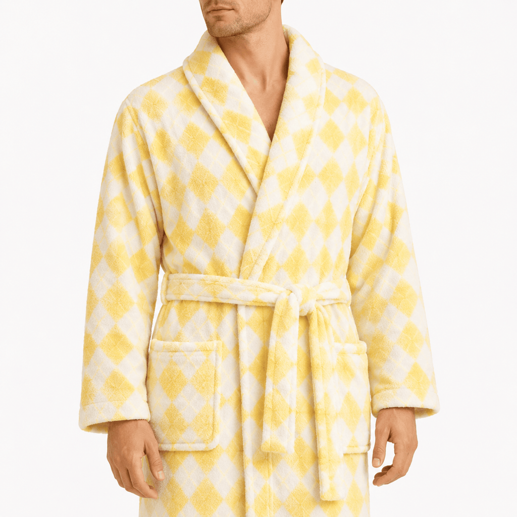 Robe de Chambre Homme Chaude Carreaux