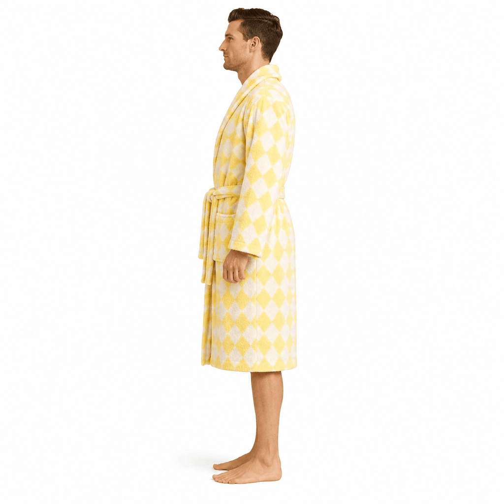Robe de Chambre Homme Chaude Carreaux