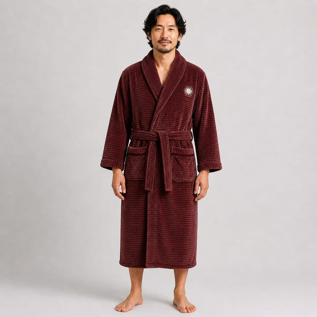 Robe de Chambre Homme Flanelle Épais Rayé