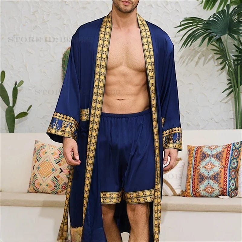 Robe de Chambre Homme Luxe Ensemble 2 Pièces