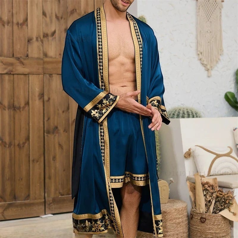 Robe de Chambre Homme Luxe Ensemble 2 Pièces