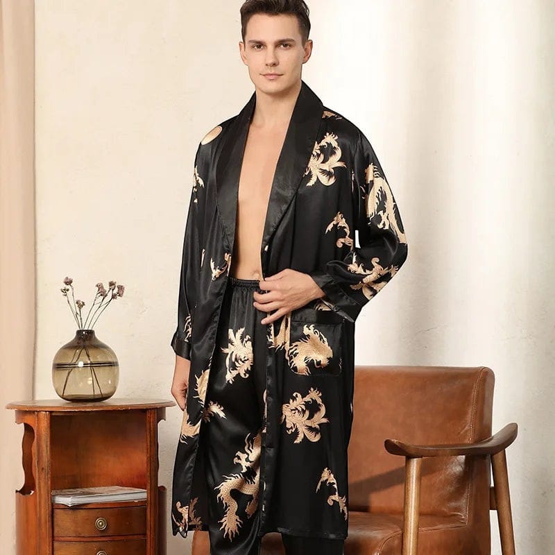 Robe de Chambre Homme Luxe Ensemble Pantalon