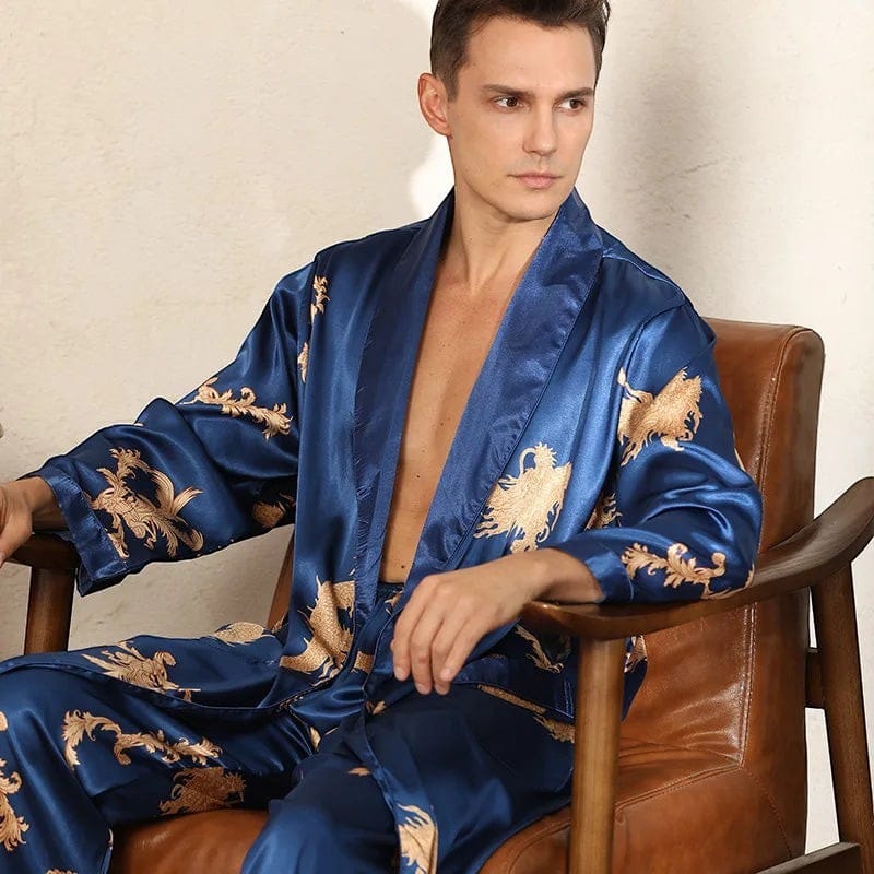 Robe de Chambre Homme Luxe Ensemble Pantalon