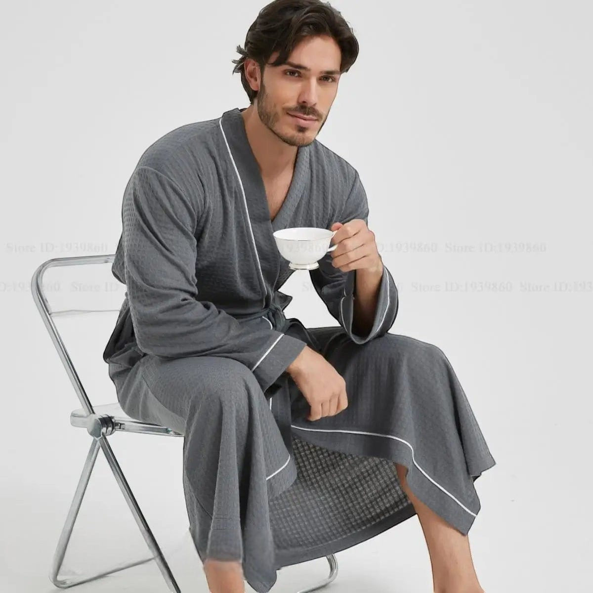 Robe de Chambre Homme Nid d’Abeille