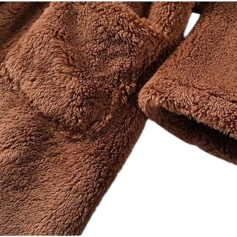 Robe de Chambre Homme Polaire Épais à Capuche Hiver
