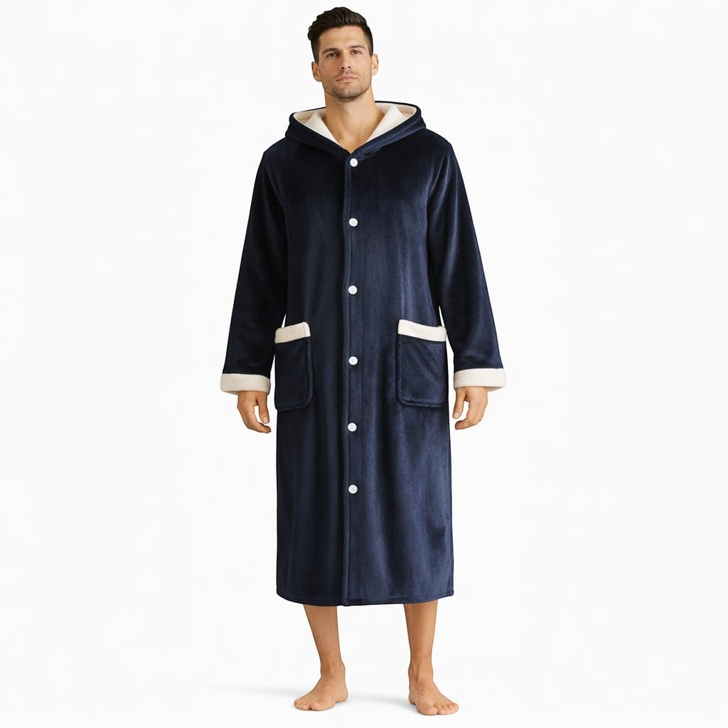 Robe de Chambre Homme Polaire Velours Épais