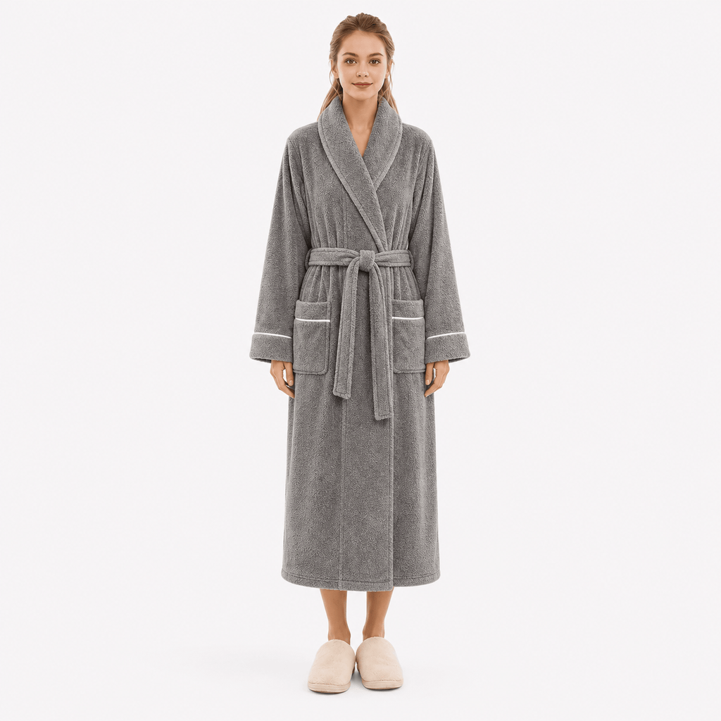 Robe de Chambre Polaire Femme Long Grande Taille