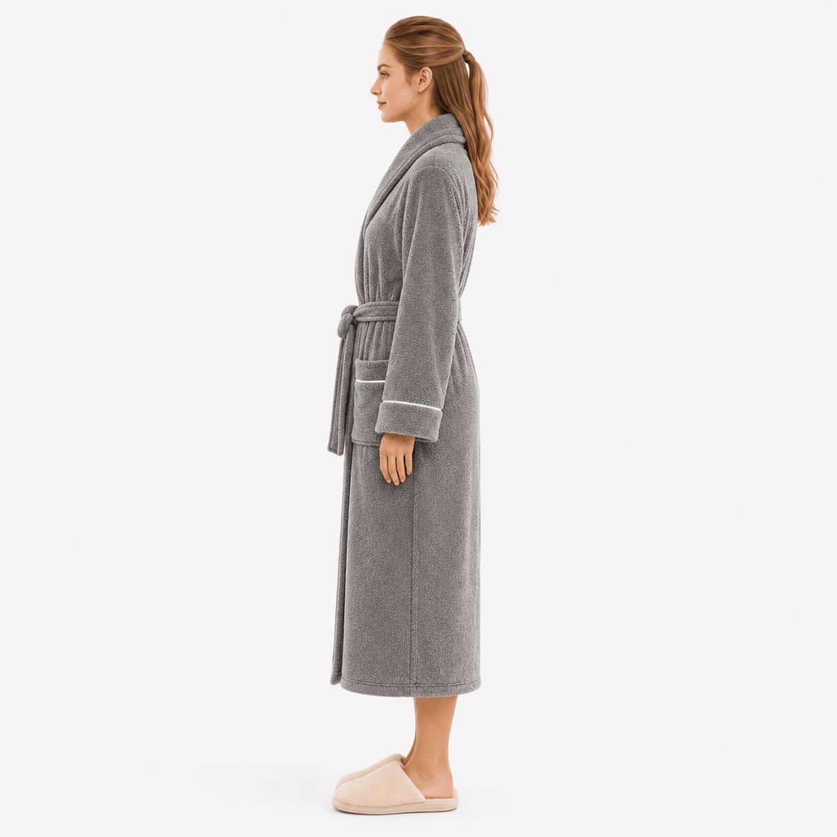 Robe de Chambre Polaire Femme Long Grande Taille