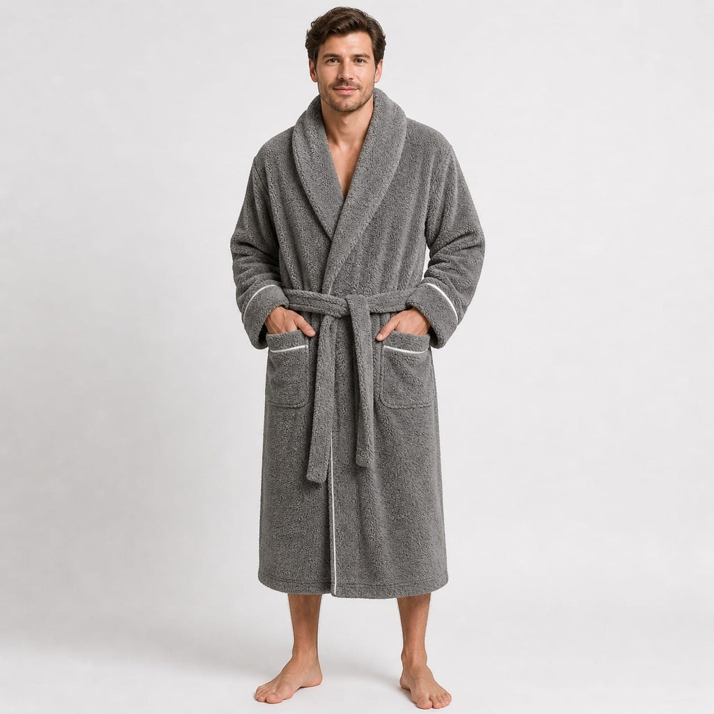 Robe de Chambre Polaire Homme Long Grande Taille