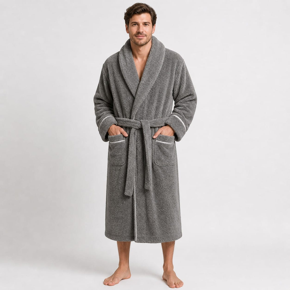 Robe de Chambre Polaire Homme Long Grande Taille
