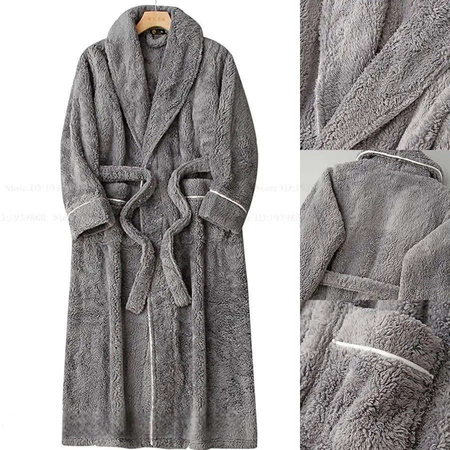 Robe de Chambre Polaire Homme Long Grande Taille
