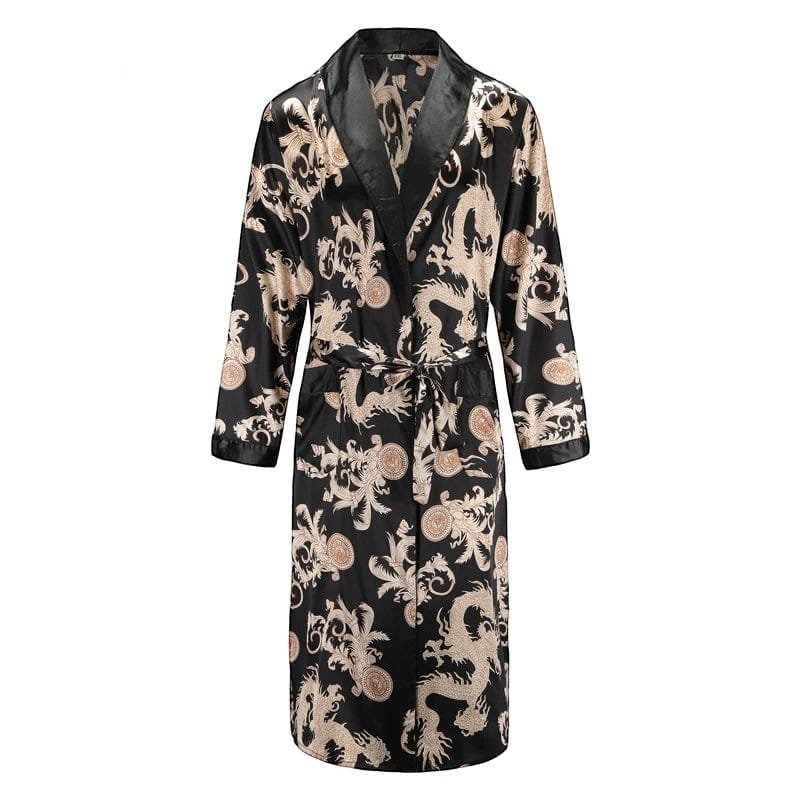 Robe de chambre Satin Homme Dragon
