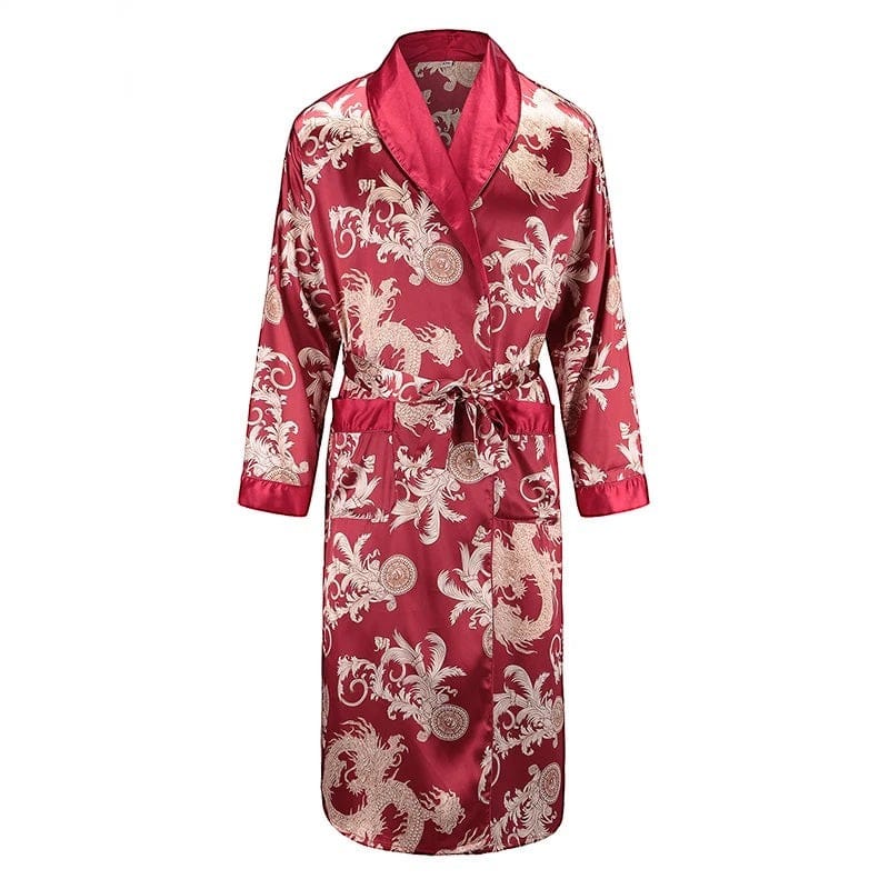 Robe de chambre Satin Homme Dragon