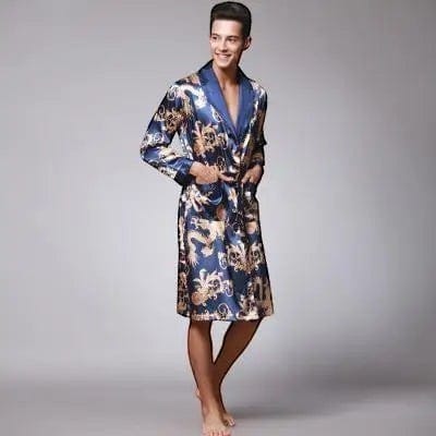 Robe de chambre Satin Homme Dragon