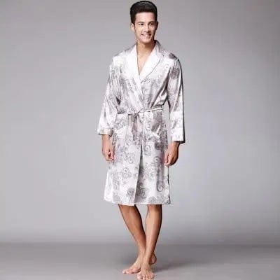 Robe de chambre Satin Homme Dragon