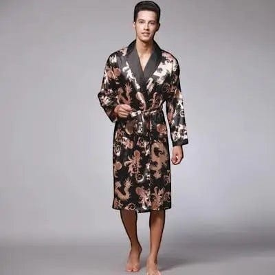 Robe de chambre Satin Homme Dragon