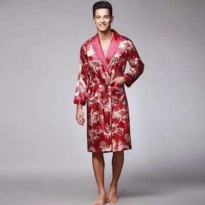 Robe de chambre Satin Homme Dragon