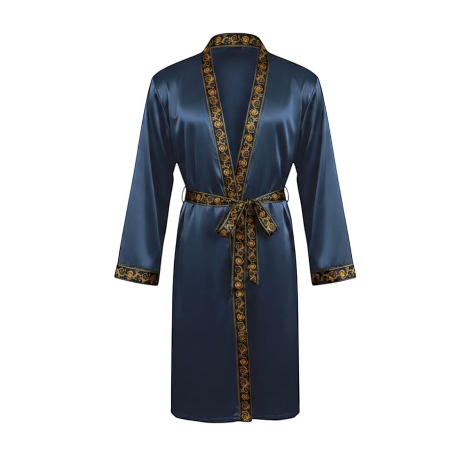 Robe de Chambre Satin Homme Ensemble 2 Pièces Luxe