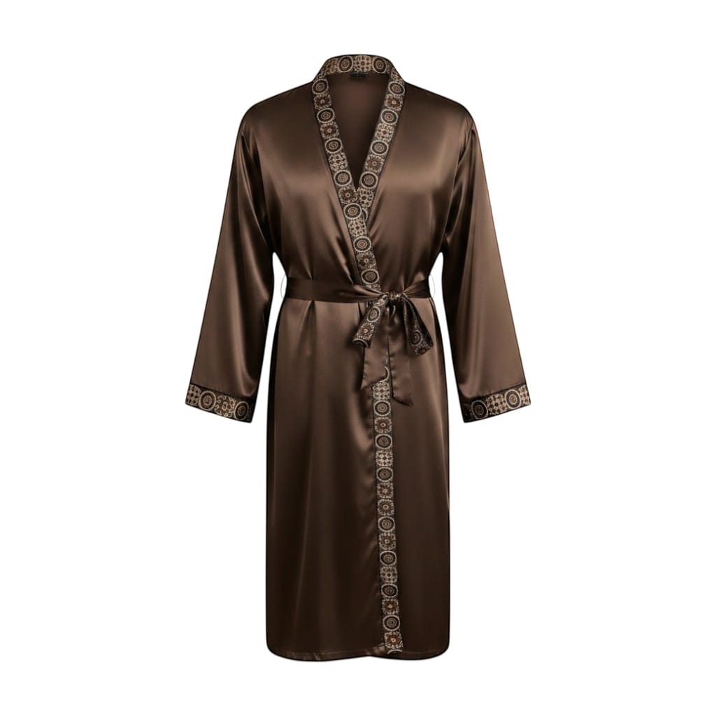 Robe de Chambre Satin Homme Ensemble 2 Pièces Luxe
