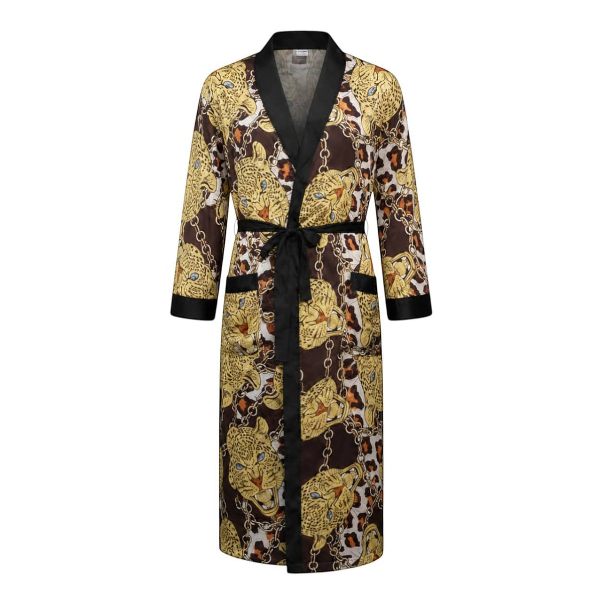 Robe de Chambre Satin Homme Jacquard Tigre