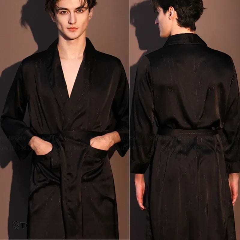 Robe de Chambre Satin Homme Jacquard Tigre