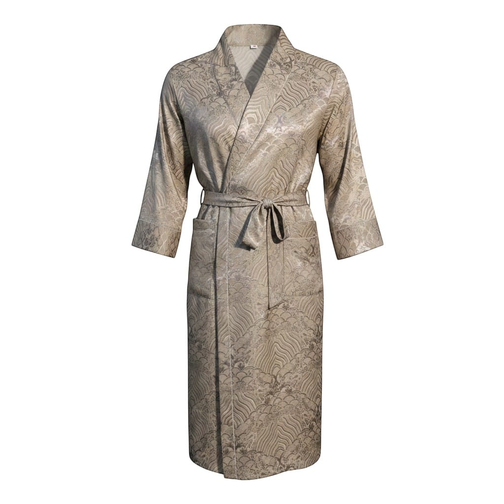 Robe de Chambre Satin Homme Jacquard Tigre