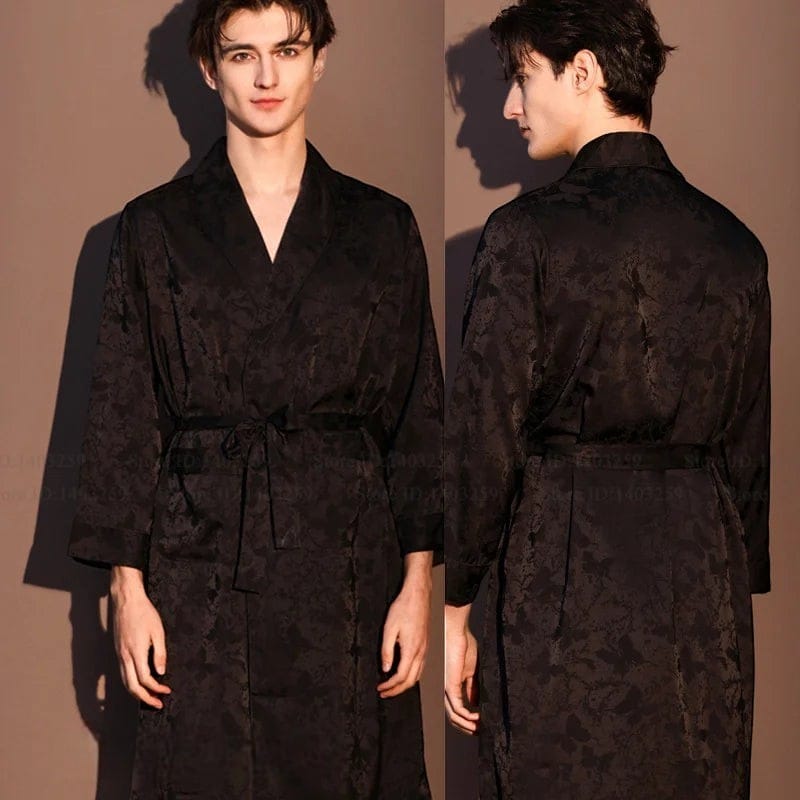 Robe de Chambre Satin Homme Jacquard Tigre